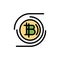 Bitcoins, Bitcoin, Block chain, Crypto currency, Decentralized  Flat Color Icon. Vector icon banner Template