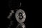 Bitcoins, black background