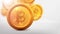 Bitcoins and New Virtual money concept.Background of Golden coin