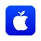 Bite apple icon blue vector