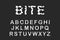 Bite hand drawn vector type font in cartoon comic style
