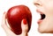 Biting apple