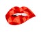 biting red lips colorful illustration design art kiss