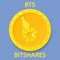 Bitshares Coin cryptocurrency blockchain icon. Virtual electronic, internet money or cryptocoin symbol, logo