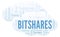 Bitshares cryptocurrency coin word cloud.
