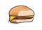 Bitten cheeseburger. Simple flat illustration