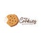 Bitten cookies with flying crumb logo design