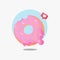 Bitten donut icon cartoon design