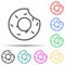 bitten donut multi color style icon. Simple thin line, outline  of web icons for ui and ux, website or mobile application