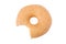 Bitten doughnut or donut isolated