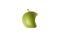 Bitten green apple on a white background with clipping path