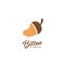 Bitten oak nut peanut logo, bitten squirrel nut logo icon simple flat vector style