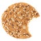 Bitten oatmeal cookie isolated