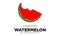 Bitten watermelon illustration vector logo