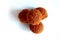 Bitterballen, a traditional Dutch deep fried meat snack, on a white background