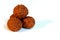 Bitterballen, a traditional Dutch deep fried meat snack, on a white background