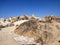 Bizarre boulder formation in Rok Garden reserve in the desert, Oman