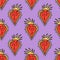 Bizarre burning Valentines day hearts modern abstract faces seamless pattern. Groovy emoji heart shape. Funky hippie mad