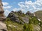 Bizarre cliffs in the Ergaki nature park. Siberian Sayans