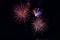 Bizarre fireworks in the sky; party celebration symbol