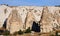 Bizarre forms of relief of Turkish Cappadocia. Goreme national p