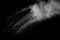 Bizarre forms of white powder explosion cloud against dark background.