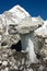 Bizarre mushrooms on a glacier on the way to Eve