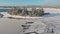 Bizarre patterns on the ice of the winter lake Ladoga