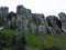 Bizarre rock formation. Alkefjellet, one of the largest and most spectacular bird cliffs on Svalbard.