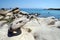 Bizarre rocks and beautiful blue sea in Sithonia, Greece