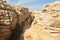 Bizarre sandstone rock formations on the coast of Rab island, Croatia.