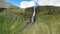 Bjarnarfoss - waterfall in Iceland - drone view