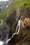 Bjoreio river fills the voringfossen in the green norway