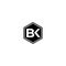 BK and KB B or K Initial Letters Hexagon Shape Mogogram Logo Design