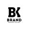 BK letter monogram strong and bold logo