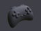 Black 3d realistic wireless gamepad isolated on dark background. Vector illustration