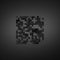 Black Abstract 3D Background. Graphite Black Surface with Embossed Square Tiles like Pixels or Bricks in the Center.