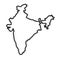 Black abstract outline of India map