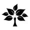 Black Abstract Simplified Tree of Leaves Icon