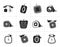 Black Abstract square fruit icons