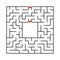 Black abstract square maze with a place for your image. An interesting and useful game for kids. A simple flat vector illustration