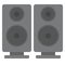 Black acoustic sound speakers vector illustration