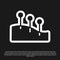 Black Acupuncture therapy icon isolated on black background. Chinese medicine. Holistic pain management treatments