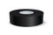 Black adhesive tape roll. Sticky duct paper rolled up vector illustration. Realistic plastic packaging tool on white
