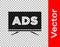 Black Advertising icon isolated on transparent background. Concept of marketing and promotion process. Responsive ads