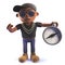 Black African American cartoon 3d hip hop rap artist with magnetic compass