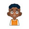 Black African American or Hindu Boy Avatar. Cartoon Style Userpic Icon. Vector