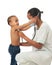 Black African American nurse with child isolated