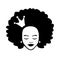 Black african american woman head face silhouette