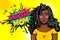 Black african-american young girl pop art